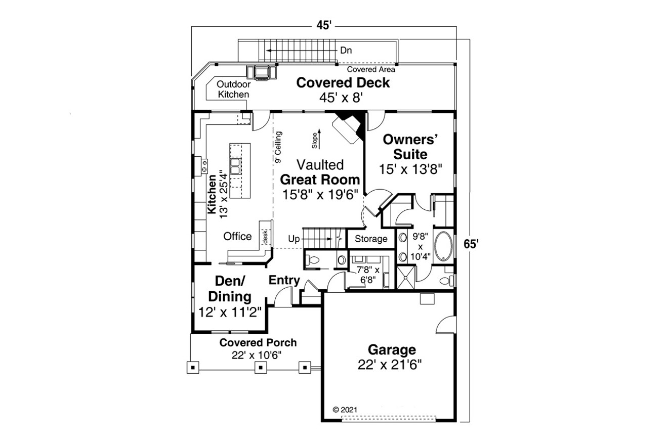 Craftsman House Plan - Foxboro 56853 - 1st Floor Plan