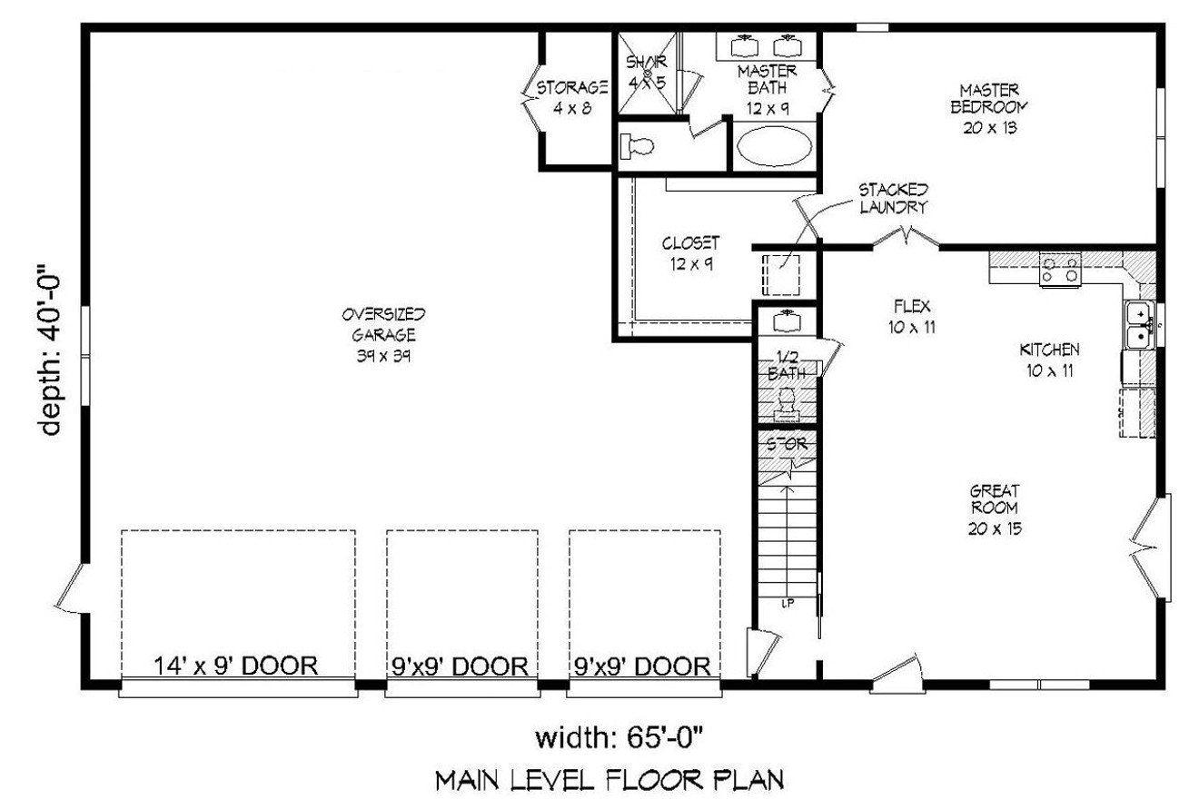Traditional House Plan - Legard Farms 56974 - 1st Floor Plan