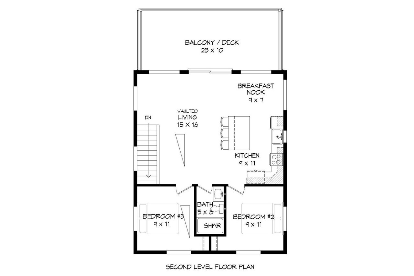Secondary Image - Contemporary House Plan - Penton Place 56977 - 2nd Floor Plan