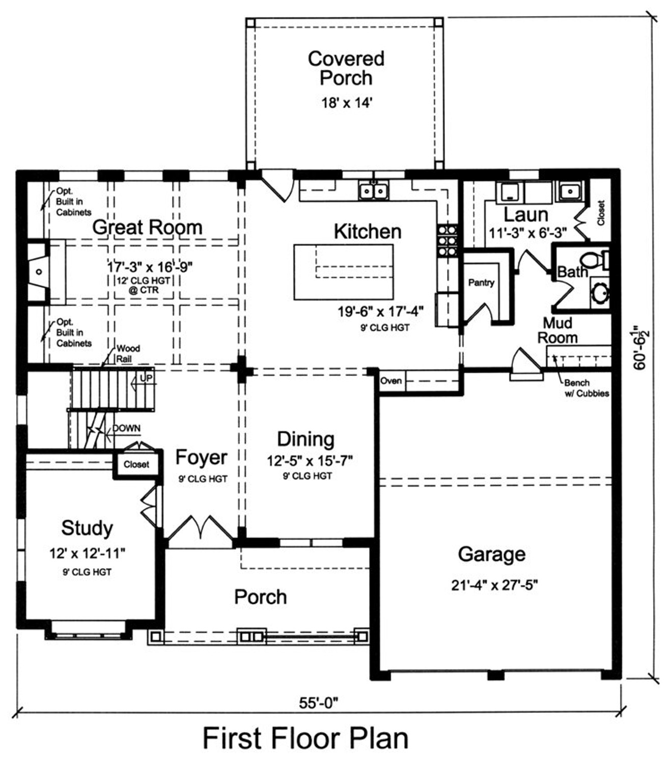 Traditional House Plan - The Westgate 57262 - 1st Floor Plan