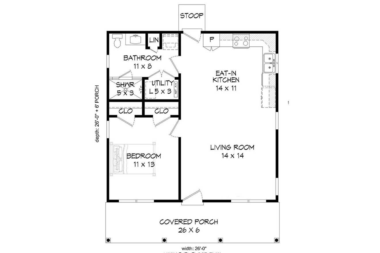 Cottage House Plan - Chappelow Hill 57575 - 1st Floor Plan