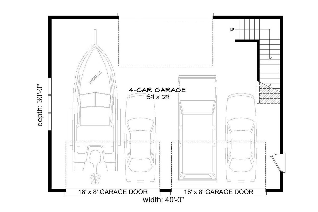 Craftsman House Plan - Bay Shore 2 57613 - 1st Floor Plan