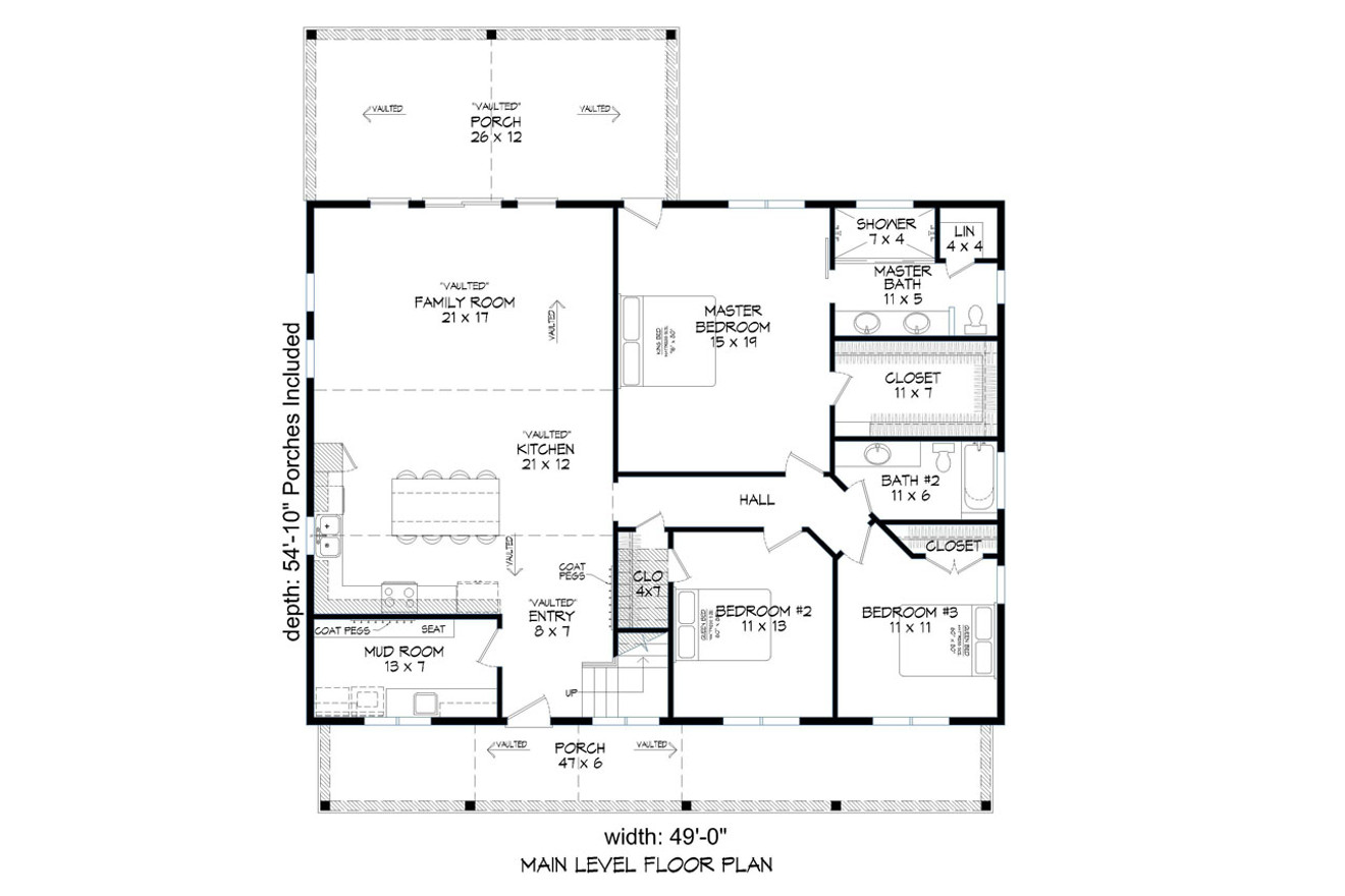 Craftsman House Plan - Jackrabbit Ridge 57668 - 1st Floor Plan