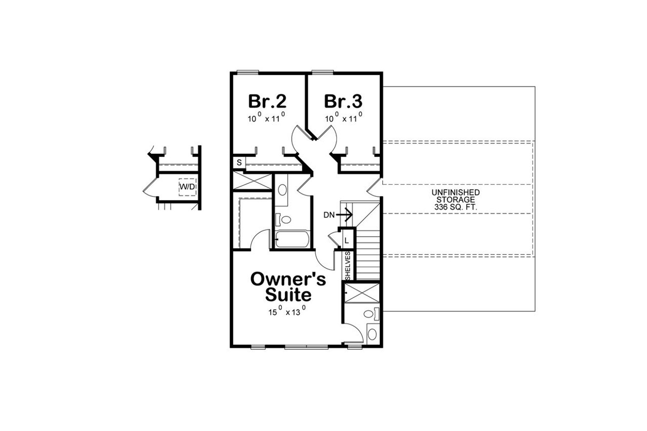 Secondary Image - Farmhouse House Plan - Natalie Farm 57676 - 2nd Floor Plan