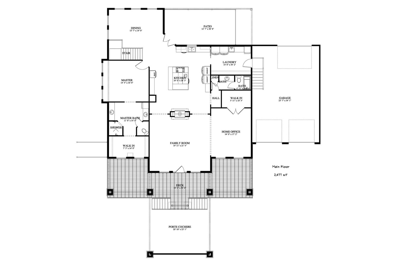 European House Plan - Barnett 57797 - 1st Floor Plan