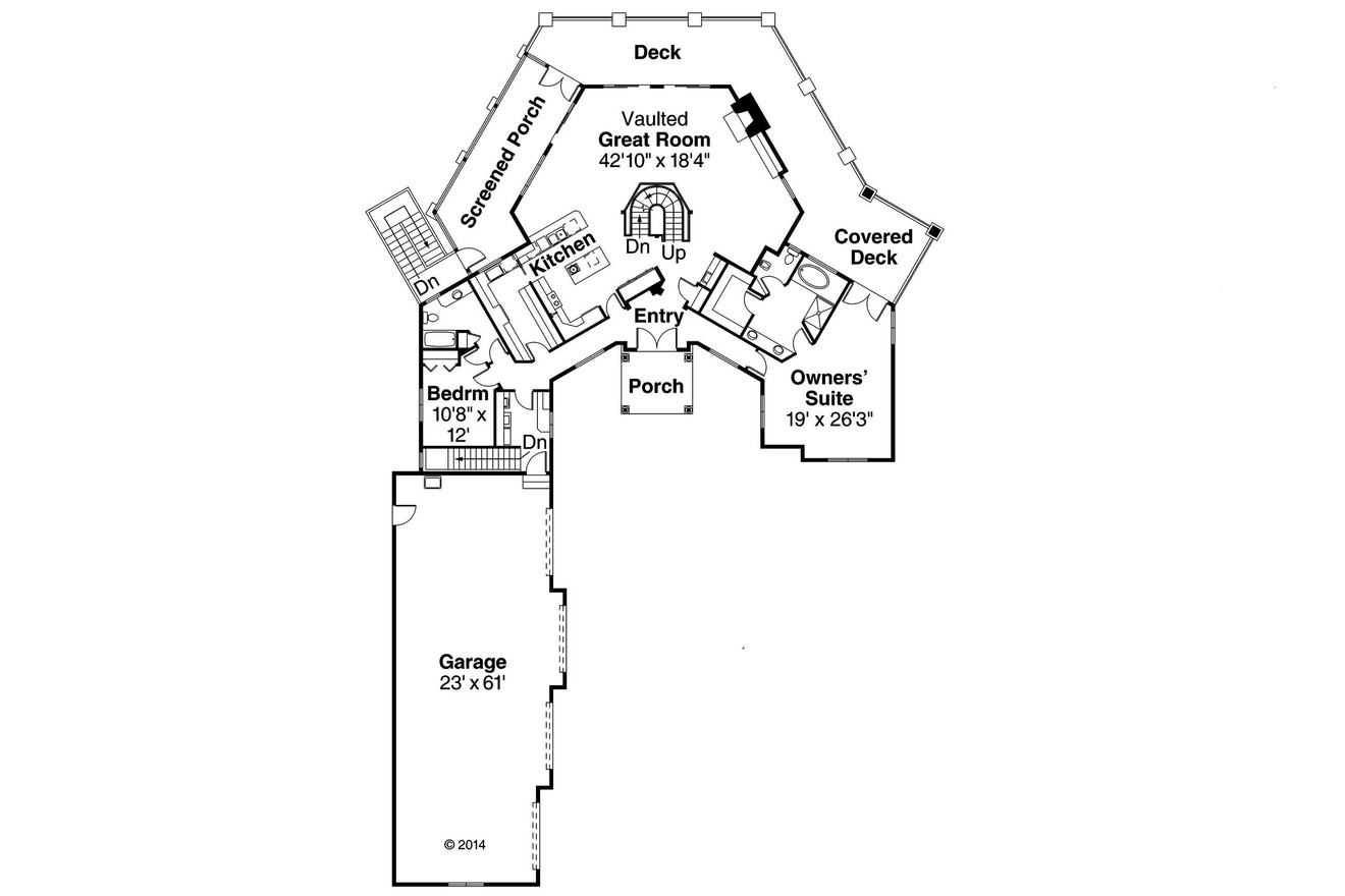 Craftsman House Plan - Hillview 57833 - 1st Floor Plan