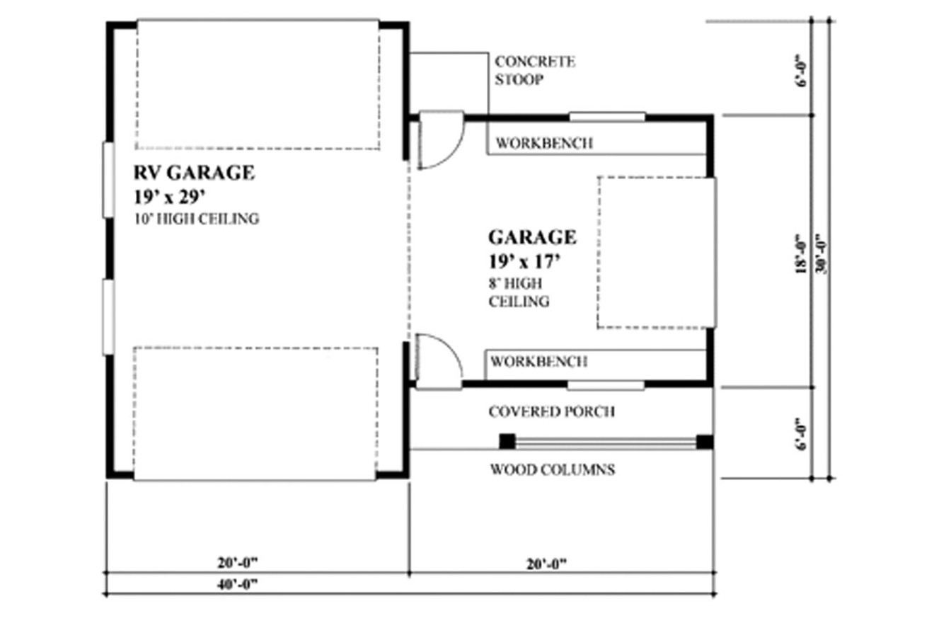 Country House Plan - Casa Caravanna 57856 - 1st Floor Plan