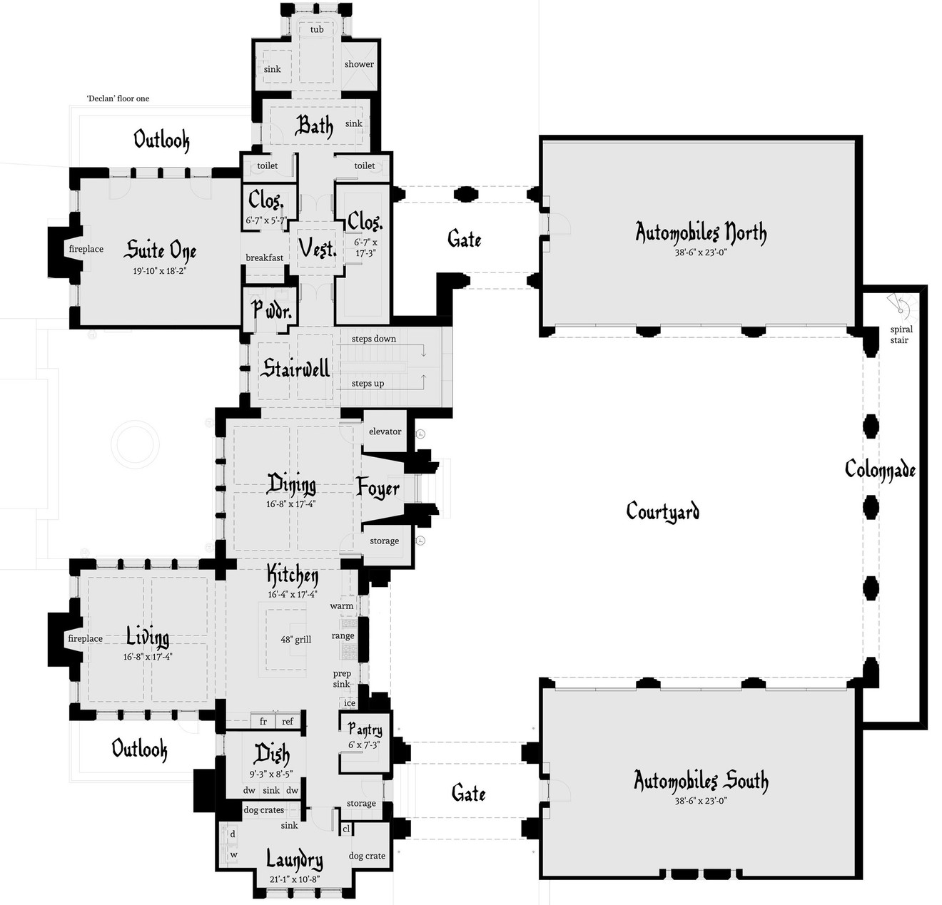 European House Plan - Declan 57862 - 1st Floor Plan