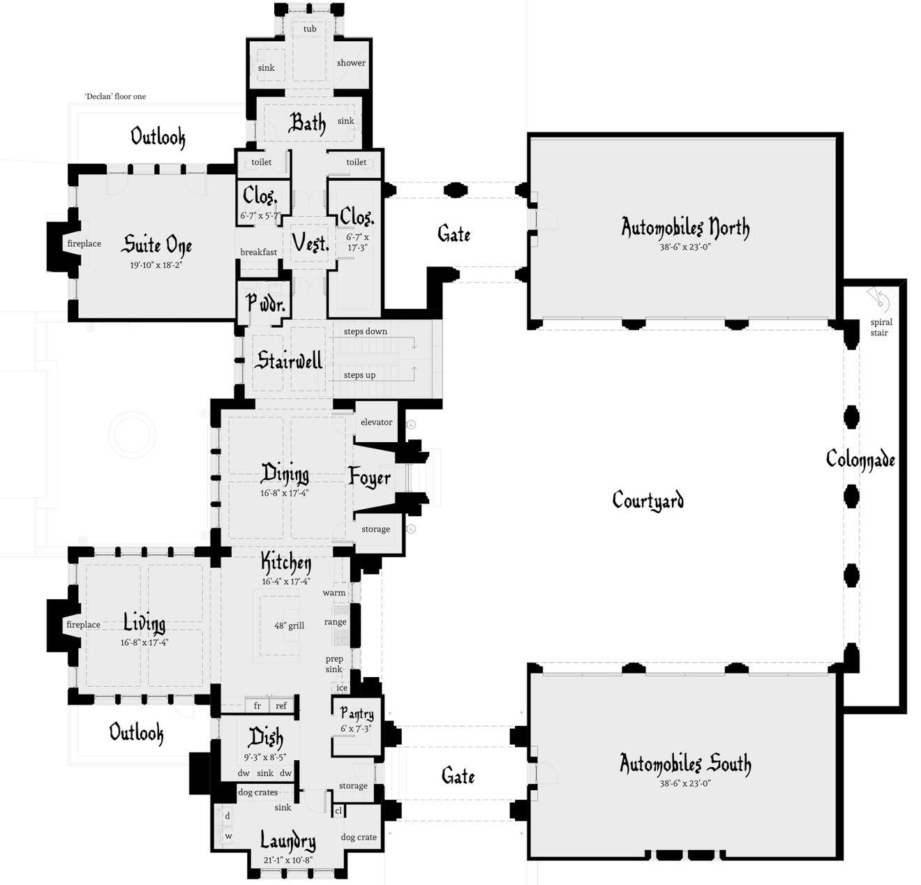 European House Plan - Declan 57862 - 1st Floor Plan