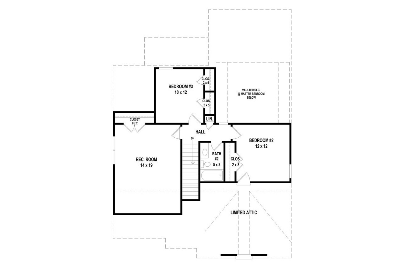 Secondary Image - European House Plan - 58016 - 2nd Floor Plan