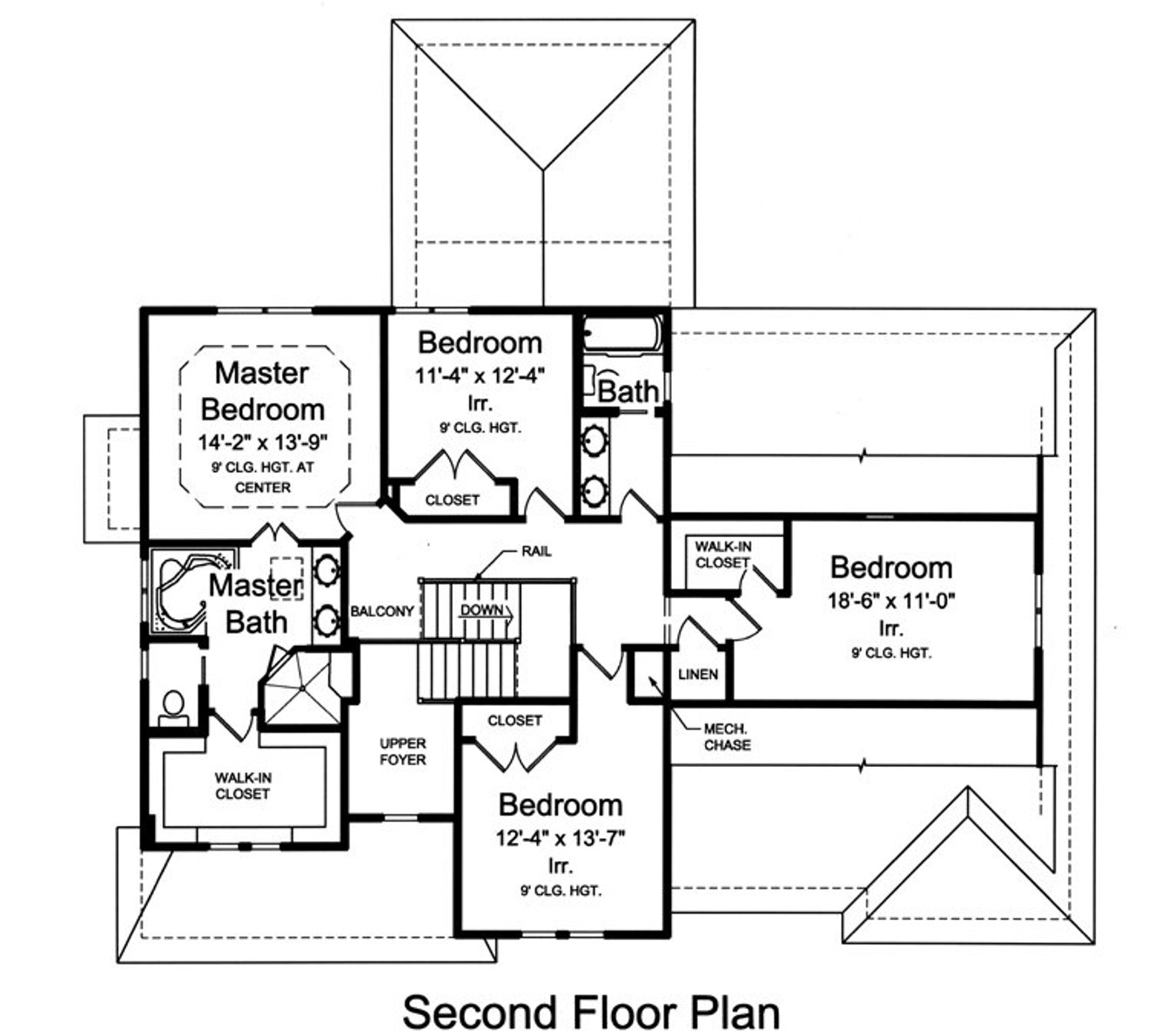 Secondary Image - Craftsman House Plan - The Scarborough 58099 - 2nd Floor Plan