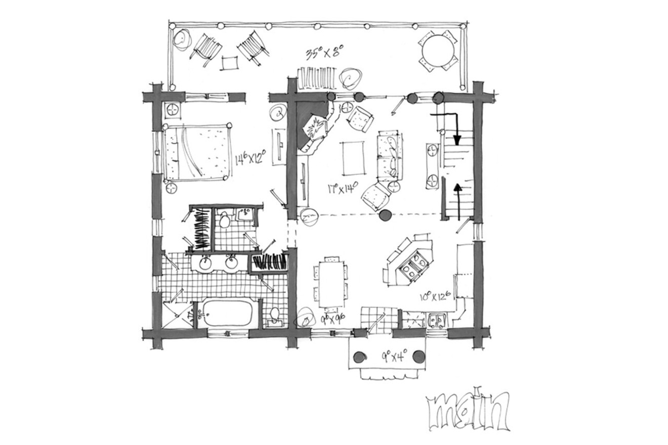 Lodge Style House Plan - Keystone 58431 - 1st Floor Plan