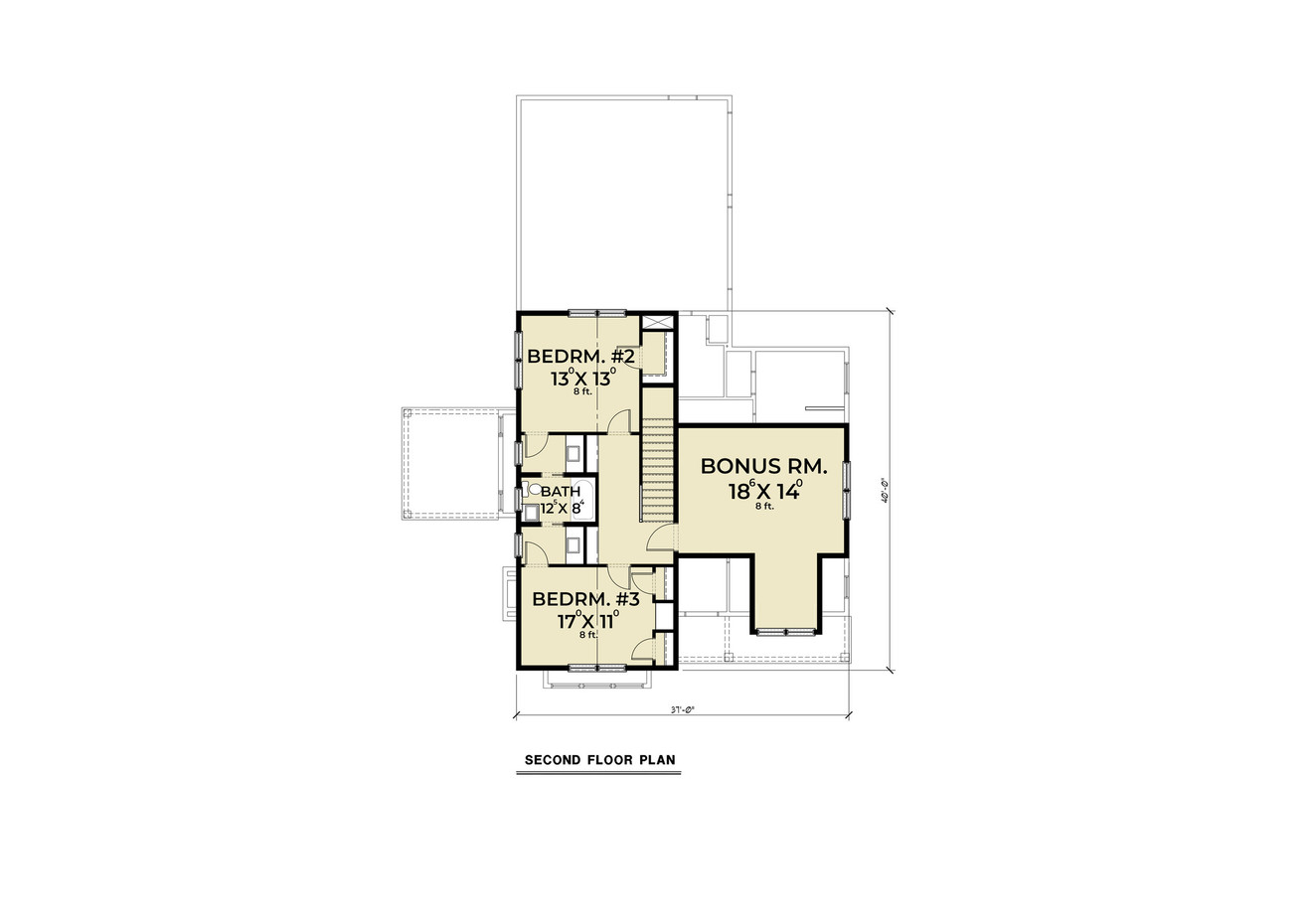Secondary Image - Farmhouse House Plan - 58450 - 2nd Floor Plan
