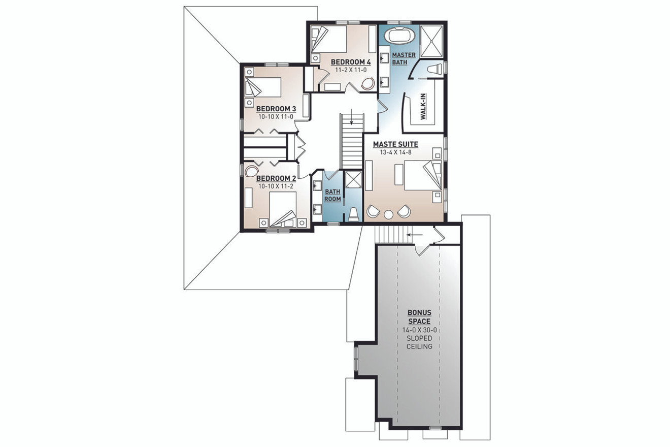 Secondary Image - Country House Plan - Turningdale 58508 - 2nd Floor Plan