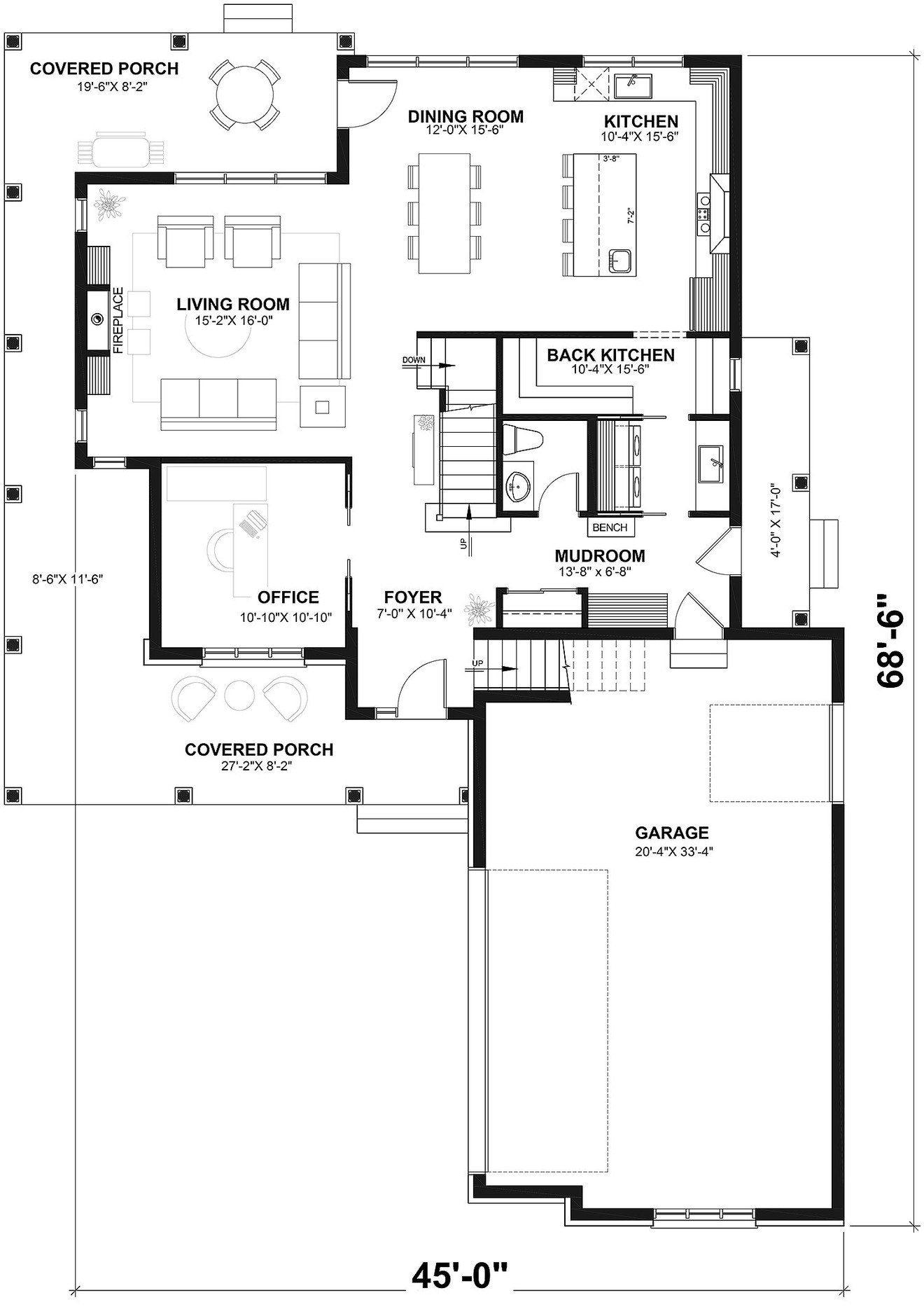 Country House Plan - Turningdale 58508 - 1st Floor Plan