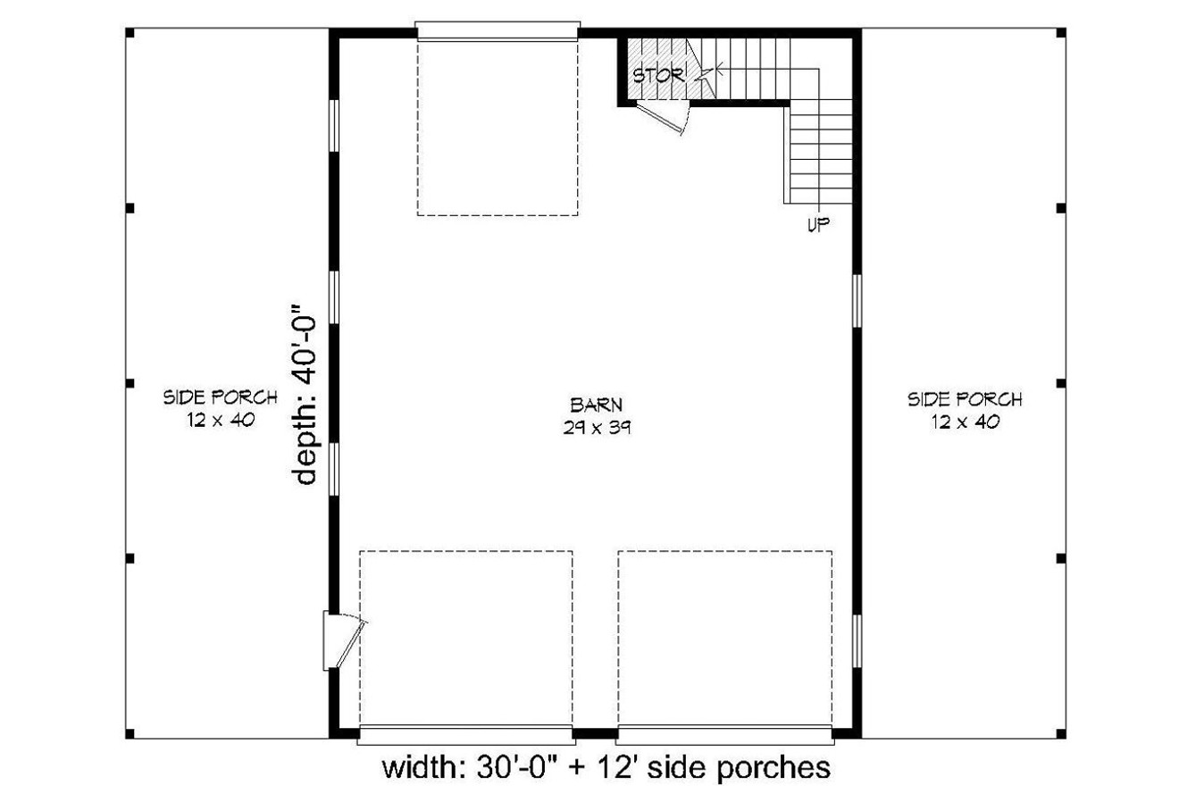 Farmhouse House Plan - 58529 - 1st Floor Plan