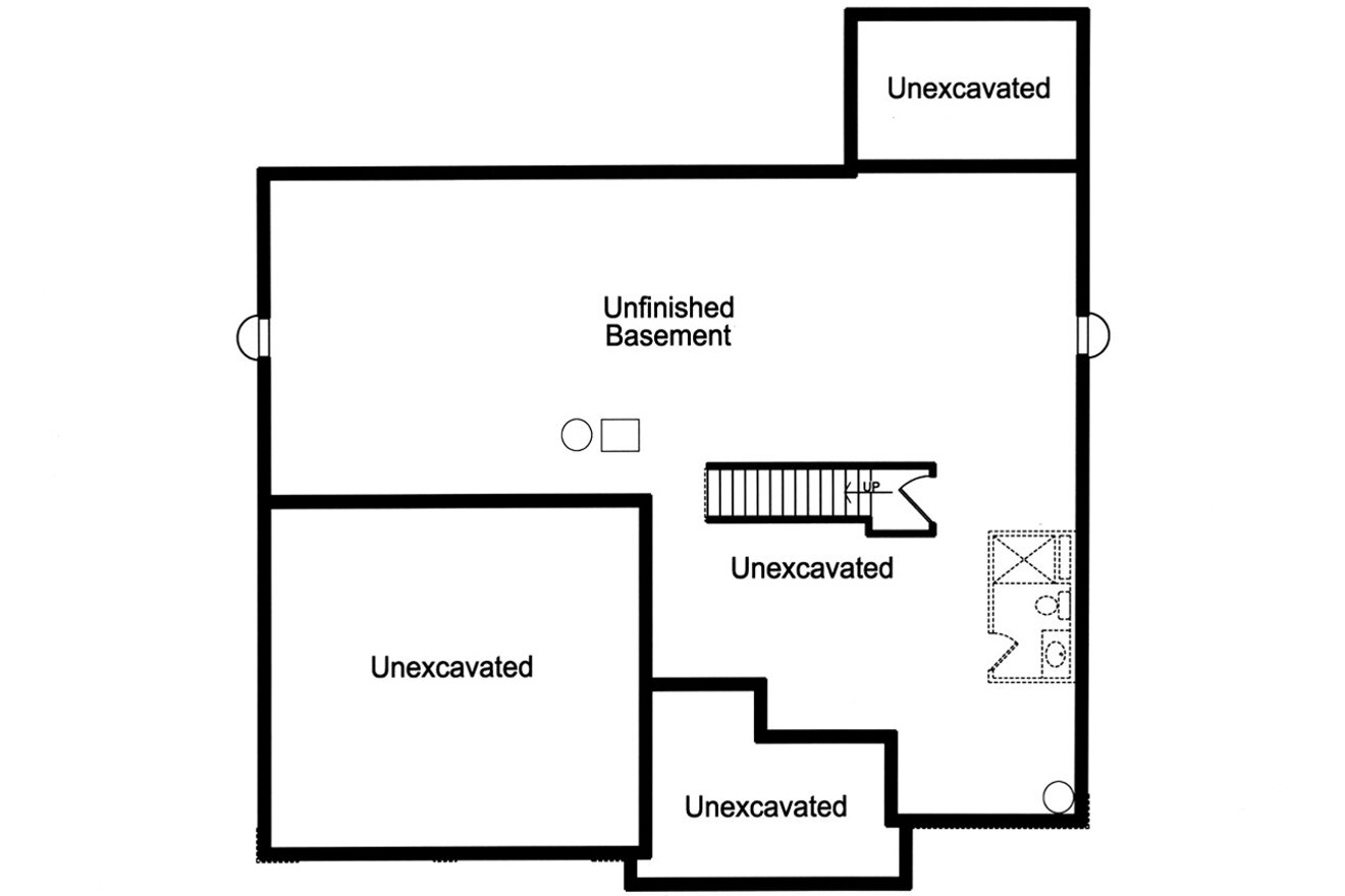 Craftsman House Plan - New Westfield 58641 - Basement Floor Plan