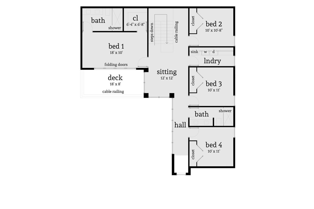 Secondary Image - Modern House Plan - Ponte Vedra 58670 - 2nd Floor Plan