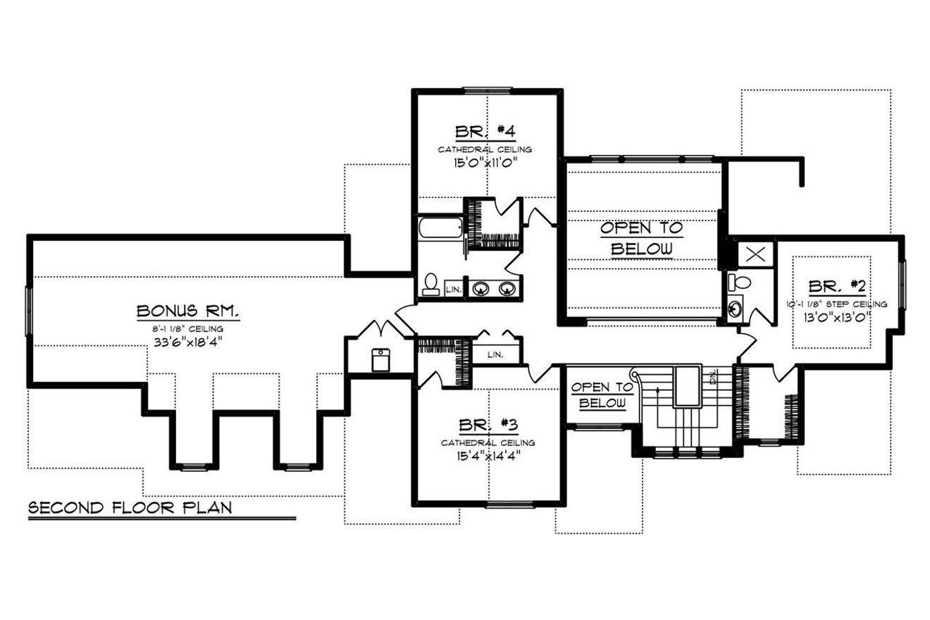 Craftsman House Plan - 58782 - 2nd Floor Plan