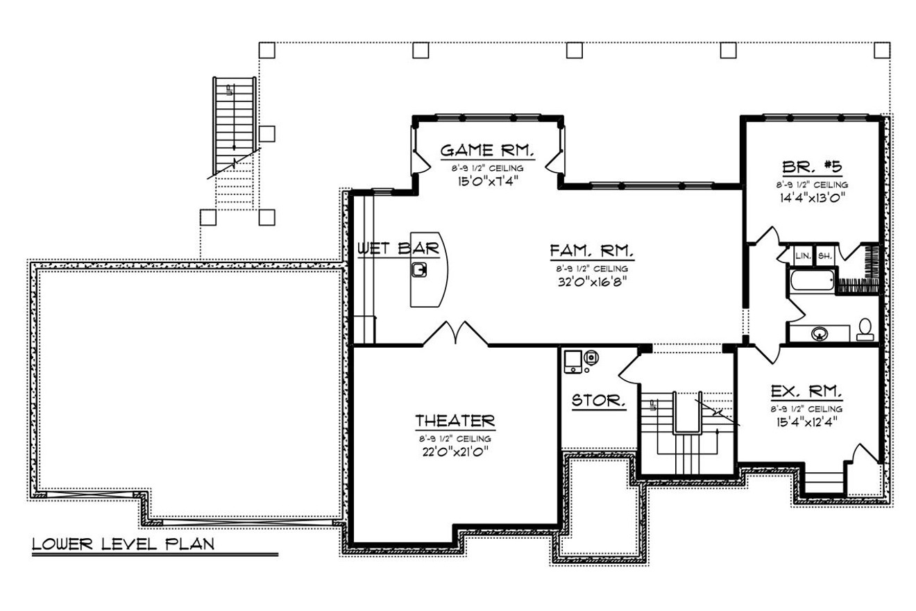 Craftsman House Plan - 58782 - Basement Floor Plan