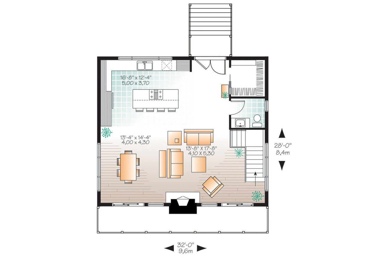 Modern House Plan - Dahilia 58853 - 1st Floor Plan