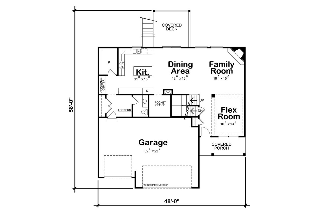 Traditional House Plan - Herndon Chase 58915 - 1st Floor Plan