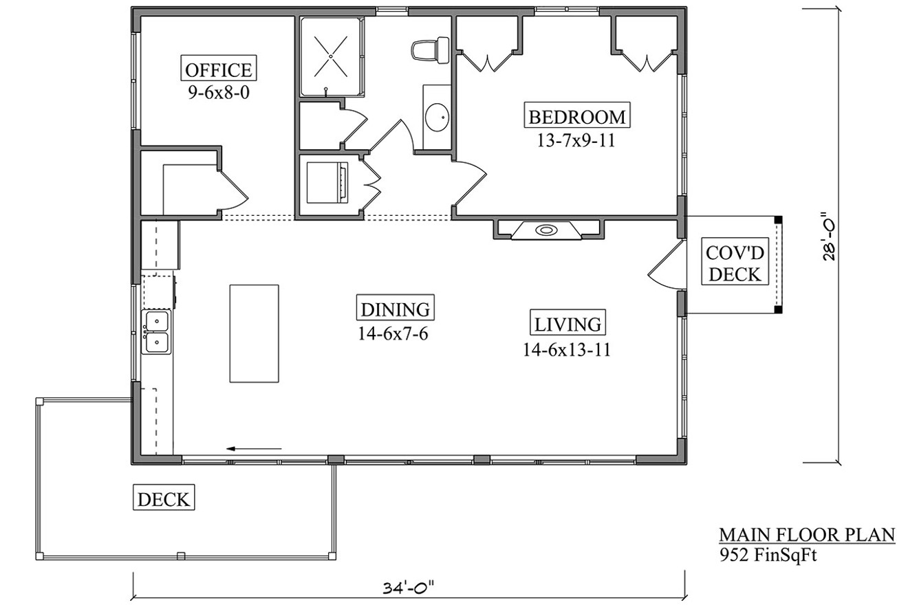 Modern House Plan - Sunset Key 58951 - 1st Floor Plan