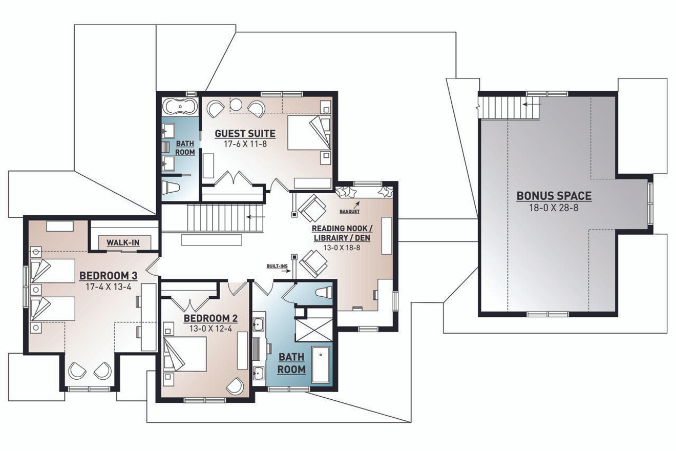 Secondary Image - Farmhouse House Plan - Midwest 2 59084 - 2nd Floor Plan