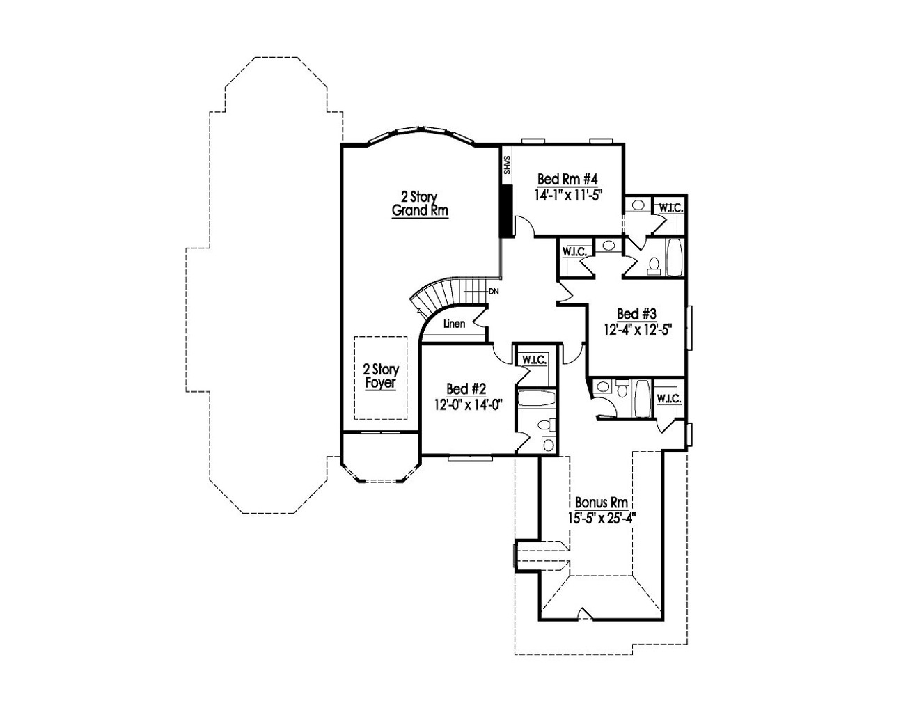 Traditional House Plan - 59210 - 2nd Floor Plan