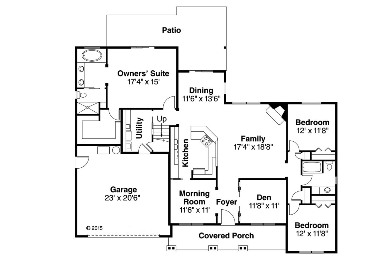 Ranch House Plan - Silverbrook 59309 - 1st Floor Plan