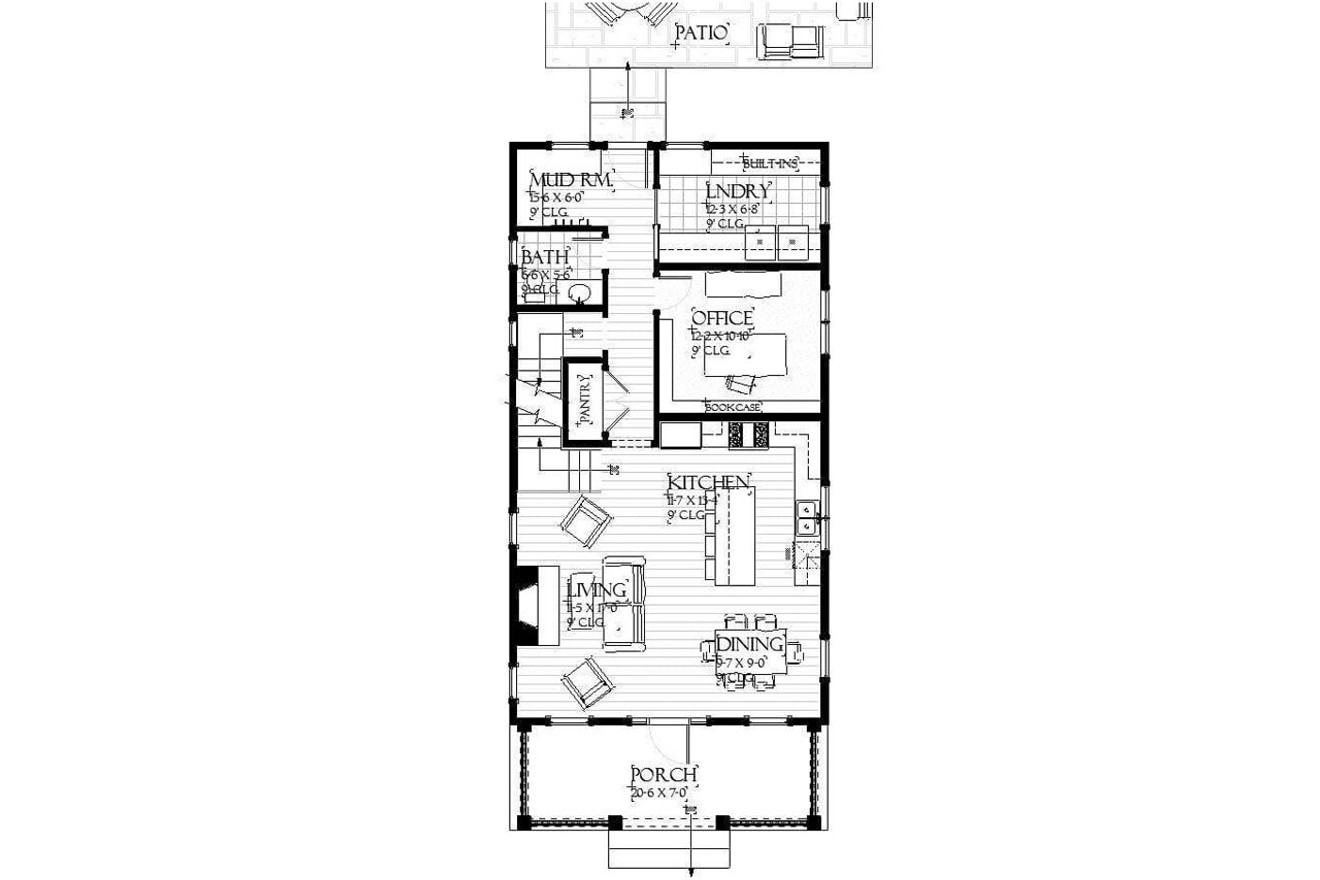 Cottage House Plan - Lansing 59312 - 1st Floor Plan