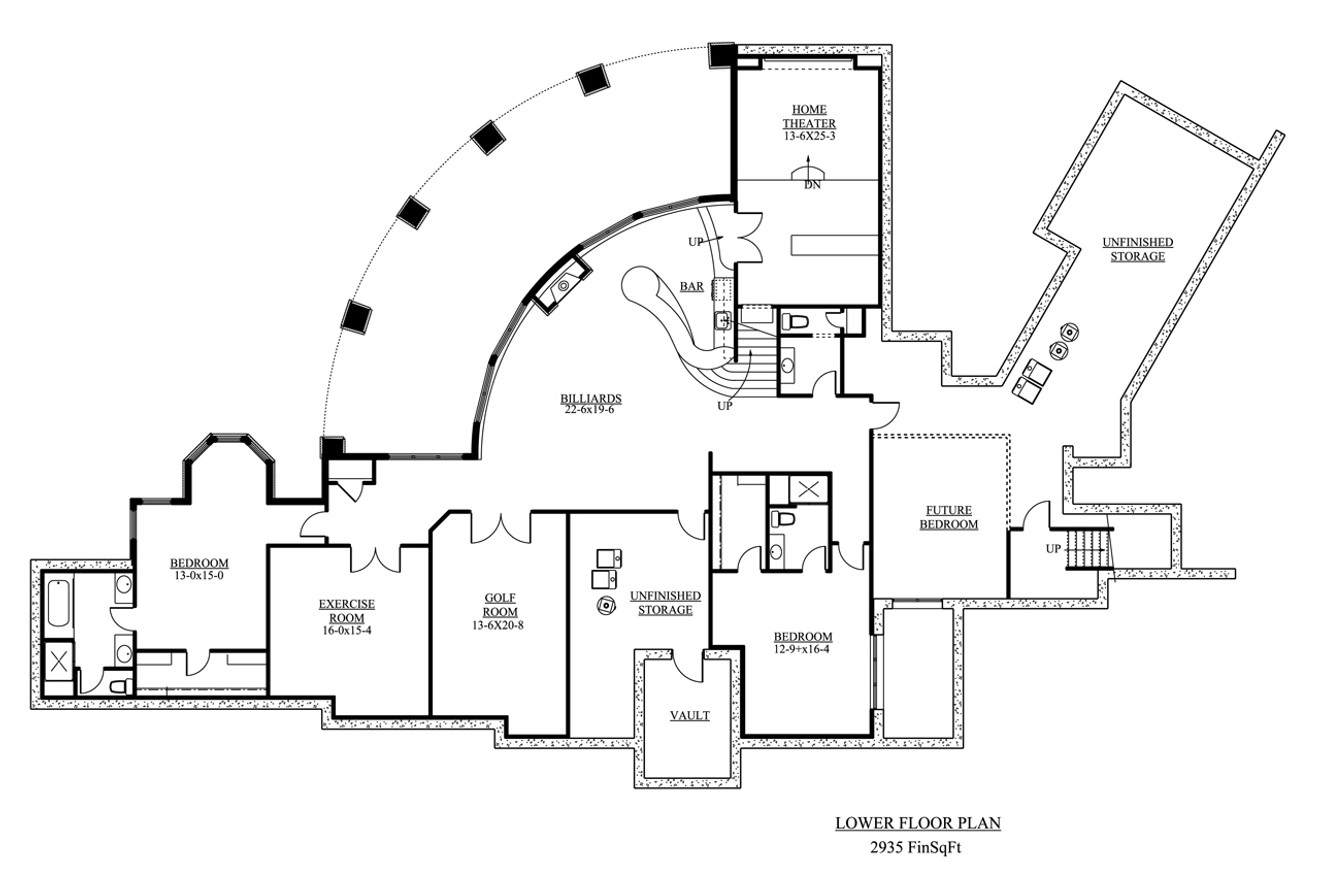 European House Plan - Sterling 59582 - Basement Floor Plan