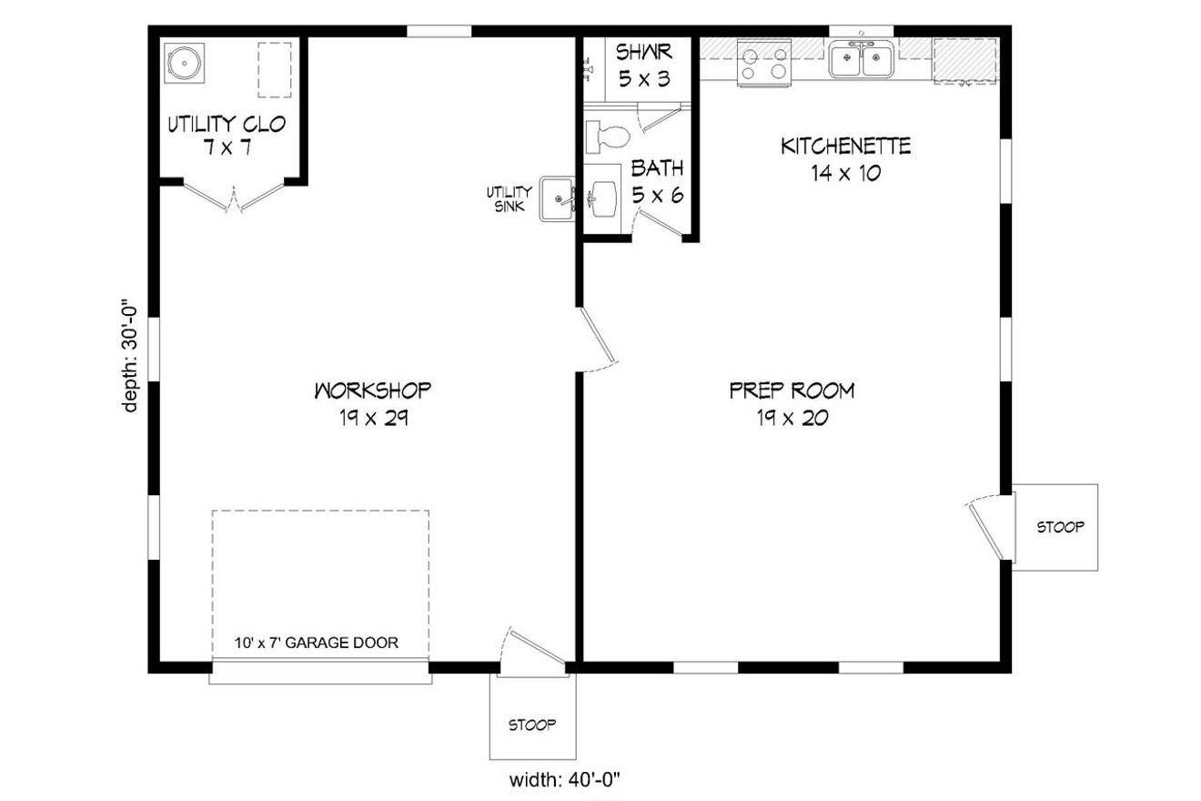 Traditional House Plan - Wildland Farms 59673 - 1st Floor Plan