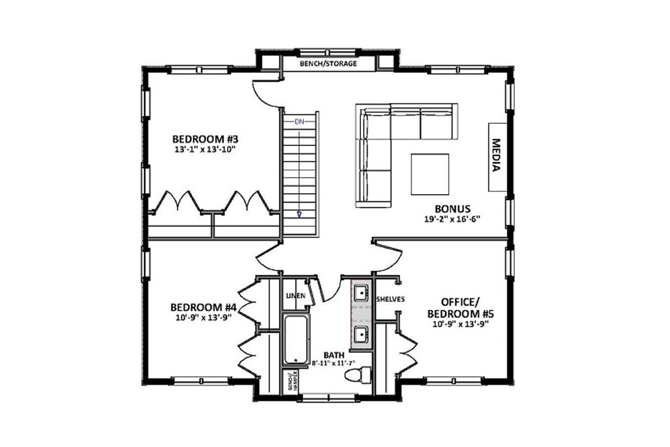 Secondary Image - Craftsman House Plan - Camden 59920 - 2nd Floor Plan