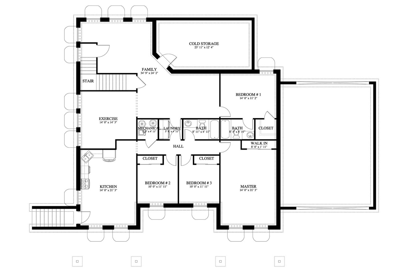 Craftsman House Plan - Grover 59924 - Basement Floor Plan