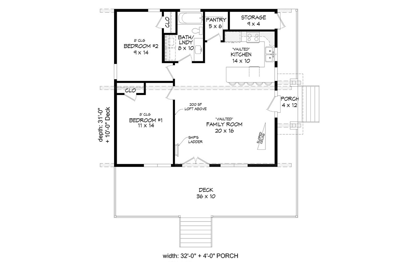 Craftsman House Plan - Eagle Rock 59940 - 1st Floor Plan