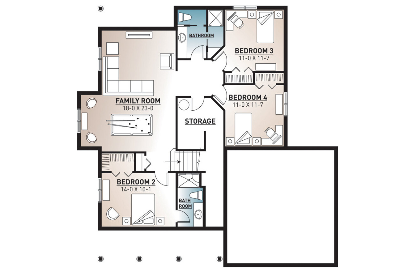 Farmhouse House Plan - Jackson 2 60079 - 2nd Floor Plan