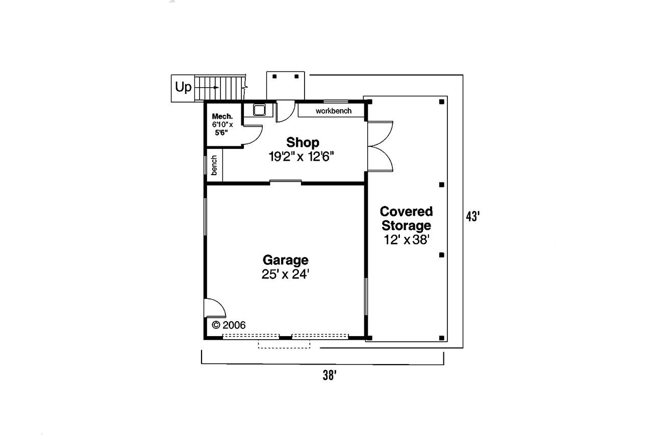 Craftsman House Plan - Garage 60082 - 1st Floor Plan