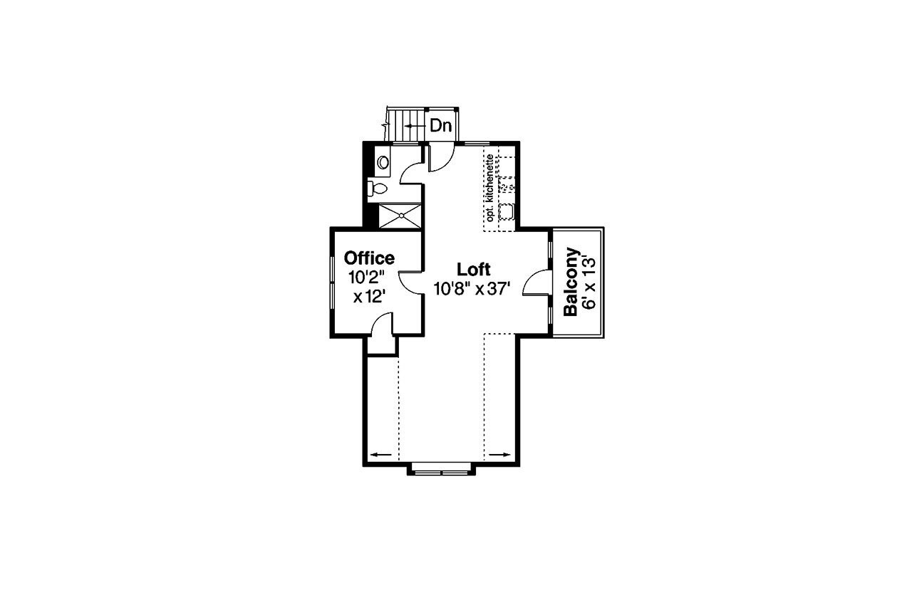 Secondary Image - Craftsman House Plan - Garage 60082 - 2nd Floor Plan