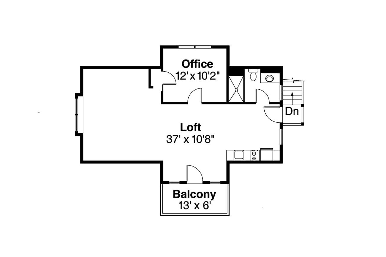 Secondary Image - Craftsman House Plan - 60082 - 2nd Floor Plan