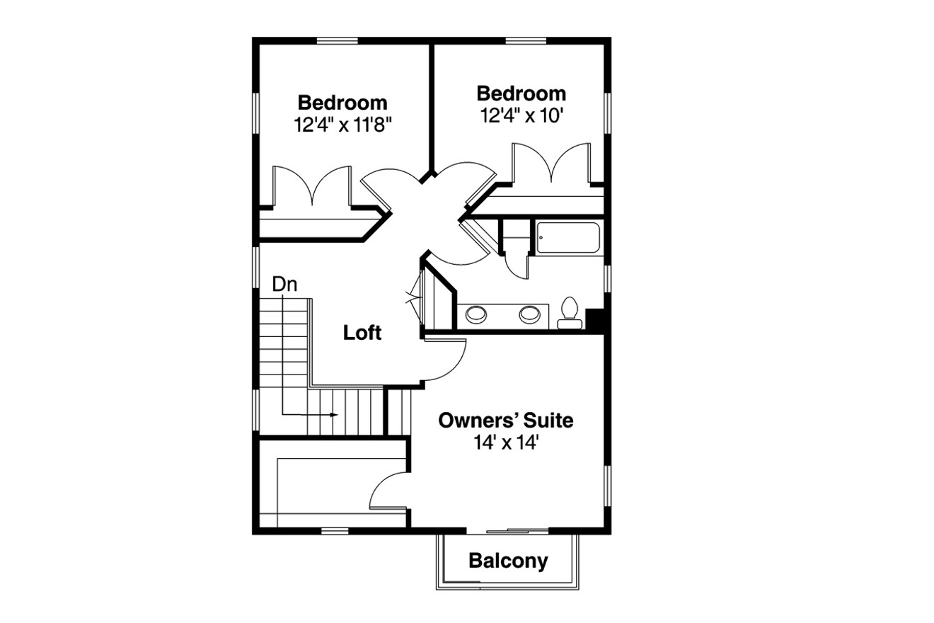 Secondary Image - Saltbox House Plan - Castor 60127 - 2nd Floor Plan