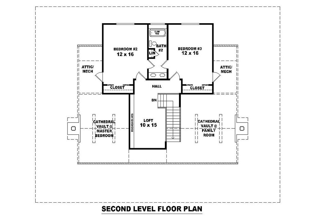 Secondary Image - Country House Plan - 60318 - 2nd Floor Plan