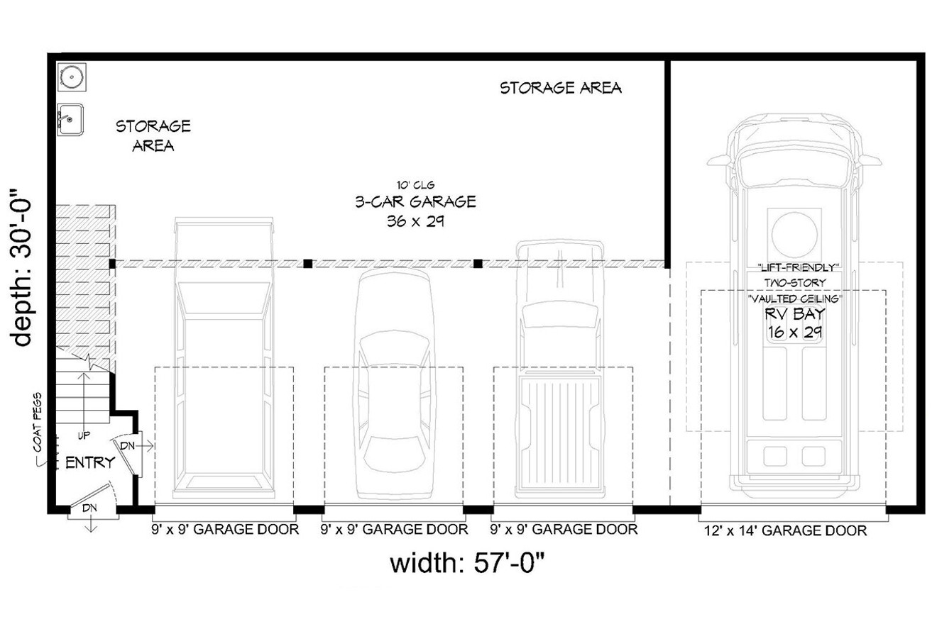 Contemporary House Plan - Canyon Drive 60538 - 1st Floor Plan
