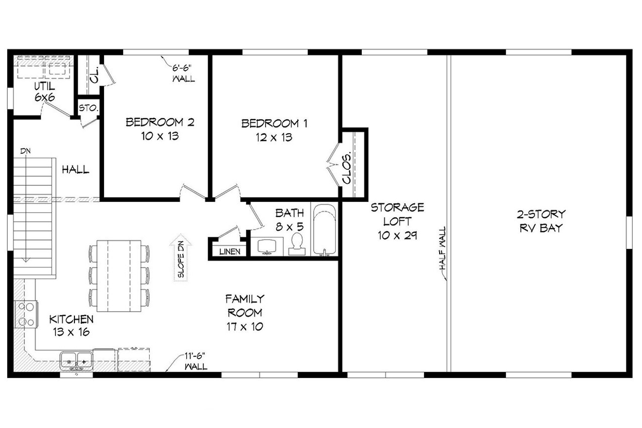 Secondary Image - Contemporary House Plan - Canyon Drive 60538 - 2nd Floor Plan