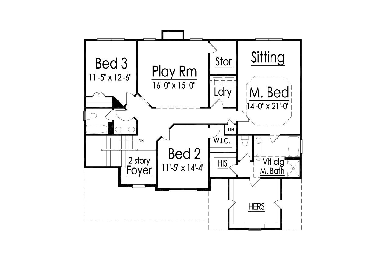 Traditional House Plan - 60576 - 2nd Floor Plan