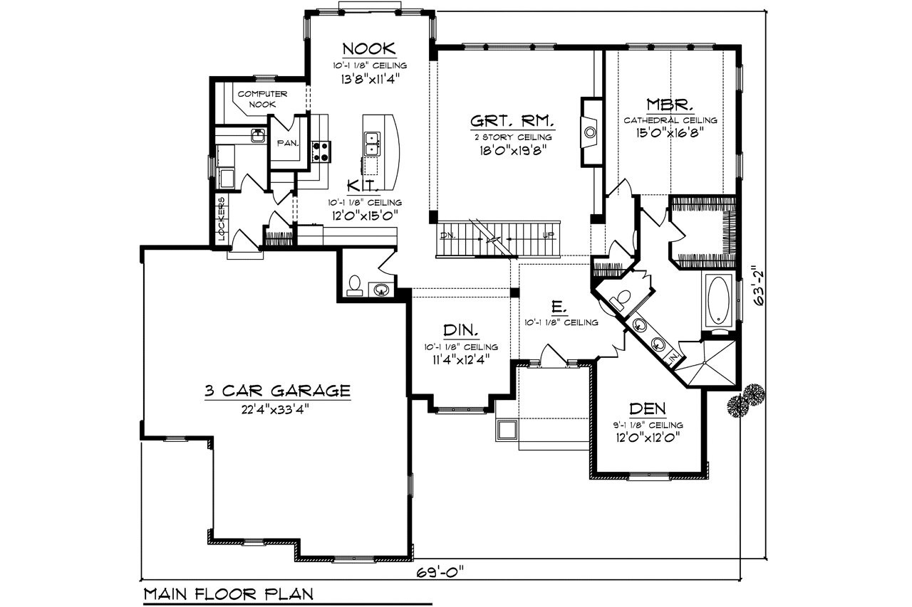 Traditional House Plan - 60648 - 1st Floor Plan