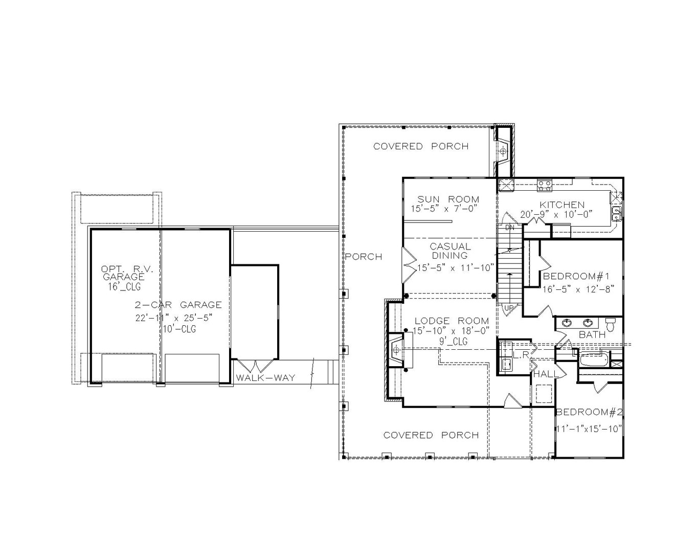 Craftsman House Plan - Creekside Cottage 60664 - 1st Floor Plan