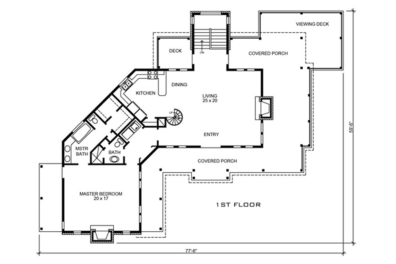 Country House Plan - Mountain Crest 60906 - 1st Floor Plan