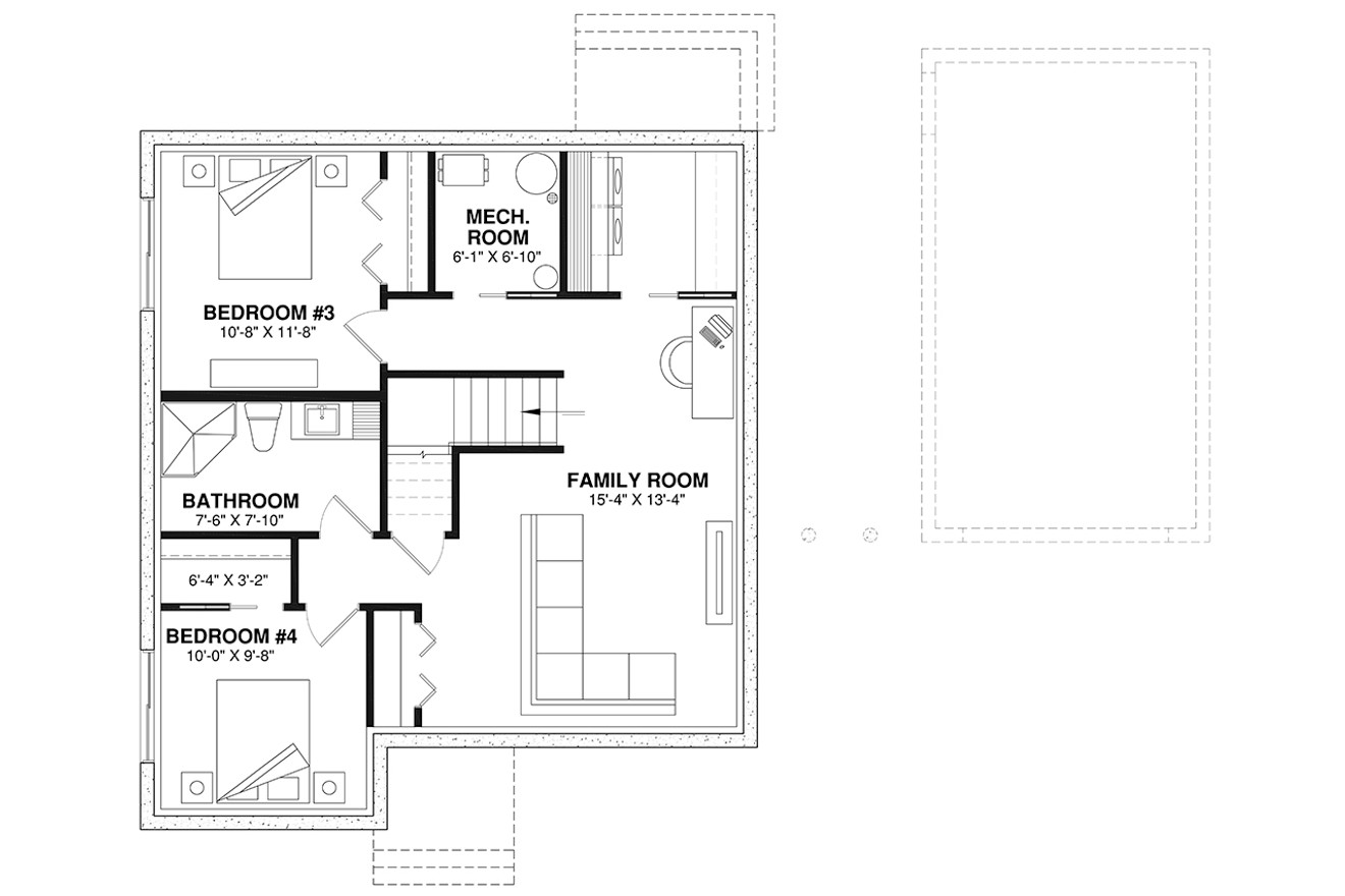 Secondary Image - Cottage House Plan - St. Laurent 61161 - Basement Floor Plan