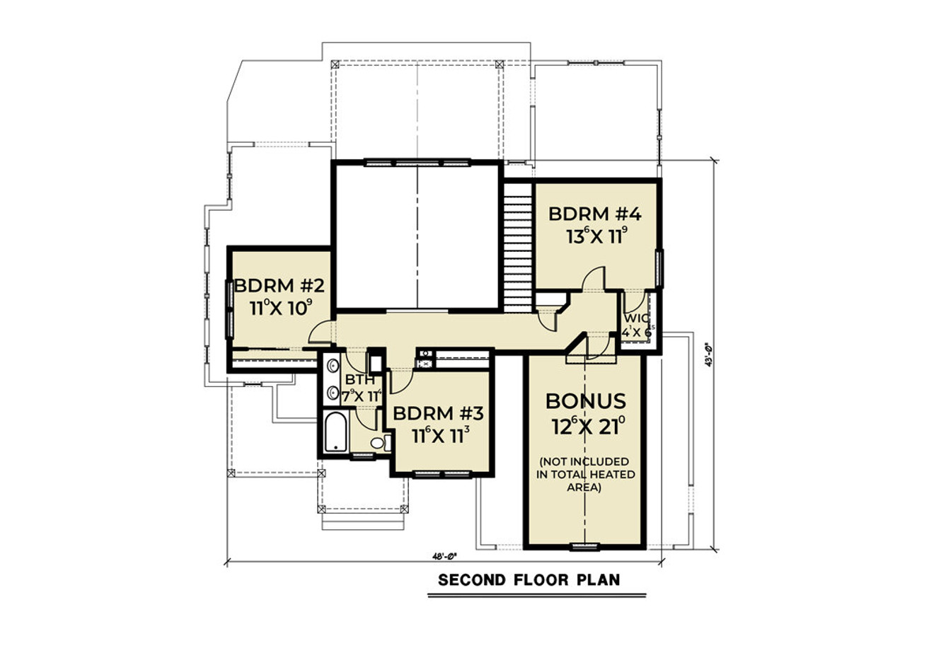 Craftsman House Plan - 61375 - 2nd Floor Plan